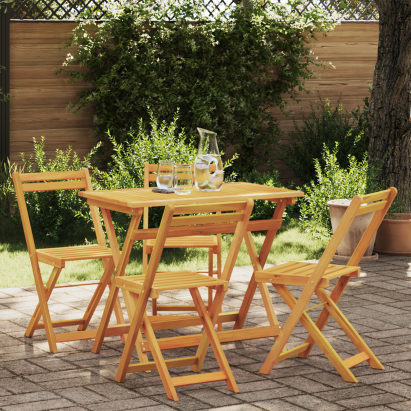Set Bistro Pliabil din 5 Piese Lemn Solid de Acacia GartenMobel Dekor