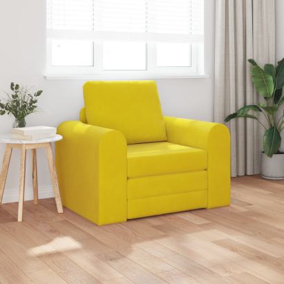 Canapea Pat 2 în 1 Galben 98x71x83 cm Velvet GartenMobel Dekor