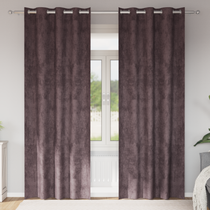 Draperii din Catifea Maro 2 buc cu Gromete 245x140 cm GartenMobel Dekor