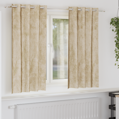 draperii din catifea 2 buc cu inele crem 175x140 cm GartenMobel Dekor