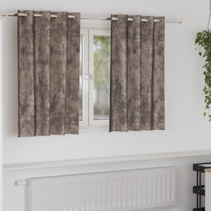 Draperii din catifea 2 buc cu eyelets Cappuccino 140x140 cm GartenMobel Dekor