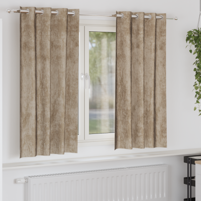 Draperii din catifea Champagne Poliester 140 x 175 cm GartenMobel Dekor