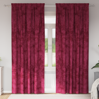 Cortine din catifea 2 piese cu ochiuri roșu vin 225x140 cm GartenMobel Dekor