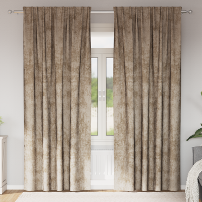 Draperii catifea 2 buc cu buzunare baghetă champagne 225x140 cm GartenMobel Dekor