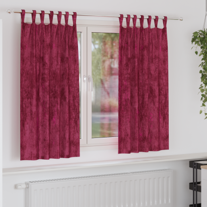 Draperii din Catifea 2 buc cu Bucle Tab Roșu Vin 175x140 cm GartenMobel Dekor