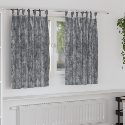 Draperii din Catifea 2 buc cu Ochiuri Gri 140x140 cm GartenMobel Dekor