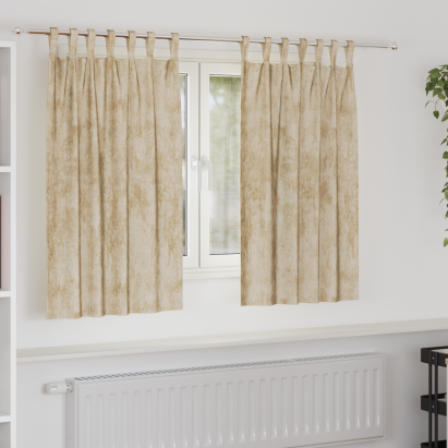Draperii catifea 2 buc. cu găuri crem 140x140 cm GartenMobel Dekor