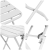 Set Bistro Pliabil 3 Piese  Alb Oțel GartenMobel Dekor