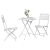 Set Bistro Pliabil 3 Piese  Alb Oțel GartenMobel Dekor