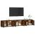 Dulapuri TV montate pe perete 3 buc. stejar afumat 80x34,5x40cm GartenMobel Dekor