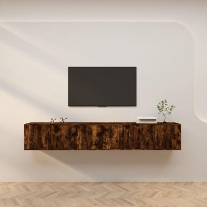 Dulapuri TV montate pe perete 3 buc. stejar afumat 80x34,5x40cm GartenMobel Dekor