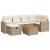Set canapele de grădină, 7 piese, cu perne, bej, poliratan GartenMobel Dekor