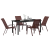 Set de Dining pentru Grădină  cu 5 Piese Oțel Textil și Maro, Masă Grădină  Neagră 160x80x73 cm Sticlă Temperată GartenMobel Dekor