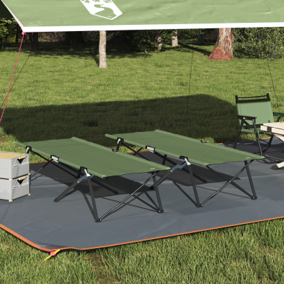 Paturi solare pliabile cu genți de transport 2 buc Armata Verde 600D Oxford Fabric GartenMobel Dekor