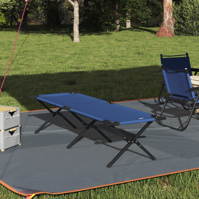 Pat pliabil cu geantă de transport Albastru 600D Oxford Fabric GartenMobel Dekor
