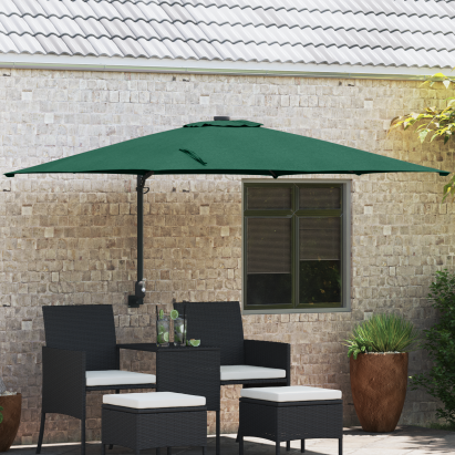 Umbrela de terasă Verde Poliester 300 cm x 300 cm Pliabilă GartenMobel Dekor