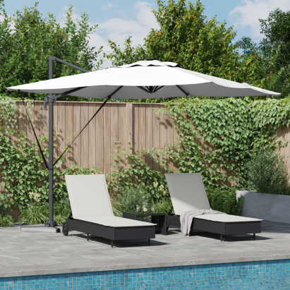 Umbrelă Cantilever Roma cu LED-uri Nisip 286x285x270 cm Aluminiu GartenMobel Dekor