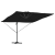Umbrelă Cantilever Roma cu LED-uri Neagră 286x285x270 cm Aluminiu GartenMobel Dekor