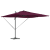 Umbrelă cantilever Roma cu LED-uri Bordeaux roșie 286x285x270 cm Aluminiu GartenMobel Dekor