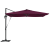 Umbrelă cantilever Roma cu LED-uri Bordeaux roșie 286x285x270 cm Aluminiu GartenMobel Dekor