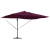 Parasol Cantilever Roma cu LED-uri Roșu Bordeaux 352x251x265 cm Aluminiu GartenMobel Dekor