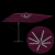 Parasol Cantilever Roma cu LED-uri Roșu Bordeaux 352x251x265 cm Aluminiu GartenMobel Dekor