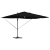 Umbrelă Cantilever Neagră Poliester, Oțel vopsit electrostatic Mare GartenMobel Dekor