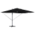 Umbrelă Cantilever Neagră Poliester, Oțel vopsit electrostatic Mare GartenMobel Dekor