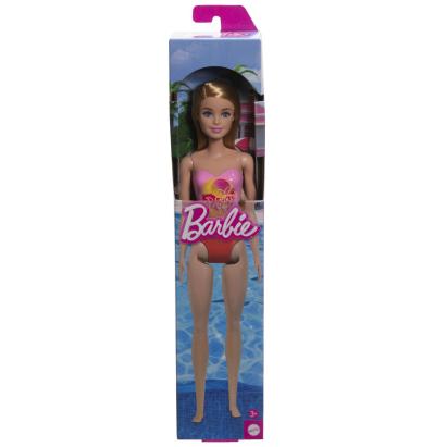 PAPUSA BARBIE BLONDA CU COSTUM DE BAIE ROZ LA PISCINA SuperHeroes ToysZone