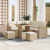 Set de Canapea Grădină cu 8 Piese și Perne Bej Ratan Poli Acacia, Set de Dining Grădină cu 3 Piese și Perne Bej Ratan Poli Acacia GartenMobel Dekor
