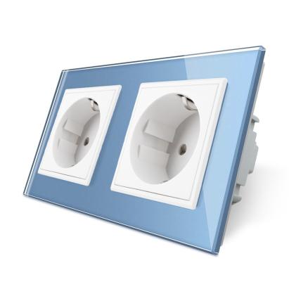 Priza dubla Livolo cu rama din sticla SmartElectro IntelligentHouse