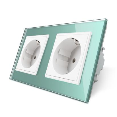 Priza dubla Livolo cu rama din sticla SmartElectro IntelligentHouse