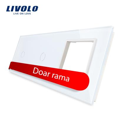 Panou 2 intrerupatoare simple cu touch si priza Livolo din sticla SmartElectro IntelligentHouse