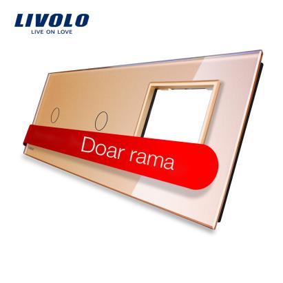 Panou 2 intrerupatoare simple cu touch si priza Livolo din sticla SmartElectro IntelligentHouse
