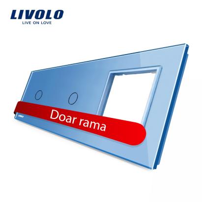 Panou 2 intrerupatoare simple cu touch si priza Livolo din sticla SmartElectro IntelligentHouse