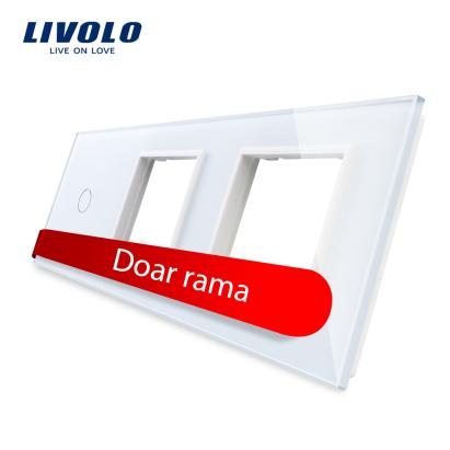 Panou intrerupator simplu cu touch si 2 prize Livolo din sticla SmartElectro IntelligentHouse