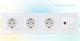 Priza cvadrupla Livolo cu rama din sticla 3 prize simple+TV/internet SmartElectro IntelligentHouse