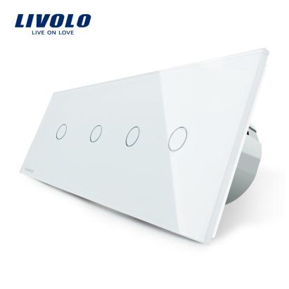 Intrerupator LIVOLO cu touch din sticla cu 4 intrerupatoare simple SmartElectro IntelligentHouse
