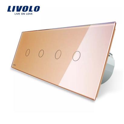 Intrerupator LIVOLO cu touch din sticla cu 4 intrerupatoare simple SmartElectro IntelligentHouse