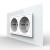 Priza dubla Livolo cu rama din sticla 4M, standard Italian, Serie noua SmartElectro IntelligentHouse