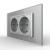 Priza dubla Livolo cu rama din sticla 4M, standard Italian, Serie noua SmartElectro IntelligentHouse