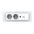 Priza Tripla cu Blank Livolo cu Rama din Sticla 2 Prize Schuko+TV/internet, Standard Italian - Serie Noua SmartElectro IntelligentHouse