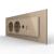 Priza Tripla cu Blank Livolo cu Rama din Sticla 2 Prize Schuko+TV/internet, Standard Italian - Serie Noua SmartElectro IntelligentHouse