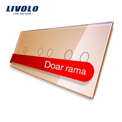 Panou intrerupator simplu+dublu+dublu cu touch LIVOLO din sticla SmartElectro IntelligentHouse