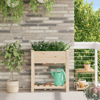 Jardiniere cu raft 71x37x76 cm Lemn masiv de brad GartenMobel Dekor