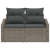 Canapea de grădină pentru 2 persoane cu perne gri din poli-ratan GartenMobel Dekor