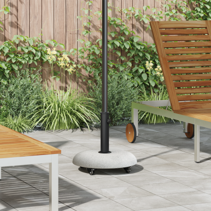 Bază de Parasol cu Roți pentru Stâlpi de 37/42/52/58mm Gri Deschis Beton GartenMobel Dekor