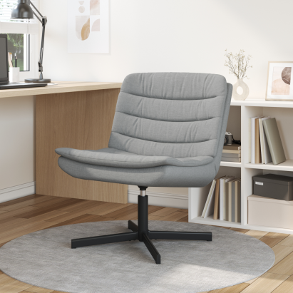 Scaun Rotativ Gri Deschis Țesătură Standard Ergonomic GartenMobel Dekor