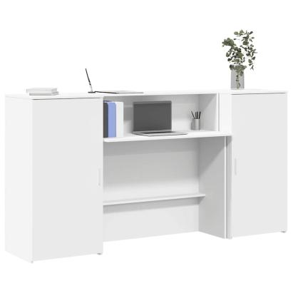 Birou de recepție alb 200x50x103,5 cm din lemn prelucrat GartenMobel Dekor