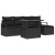 Set Canapea Grădină 6 Piese Perne Negru Ratan Poli Acacia GartenMobel Dekor